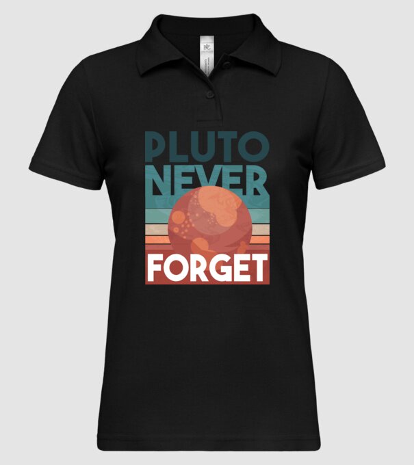 Pluto never forget model negru pe tricou