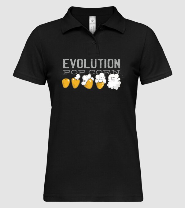 Evoluție Popcorn model negru pe tricou