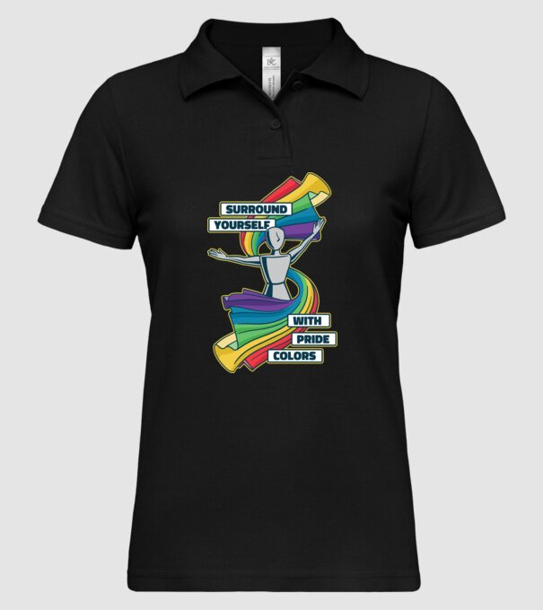 Pride cu curcubeu model negru pe tricou