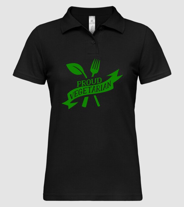 Proud Vegetarian model negru pe tricou