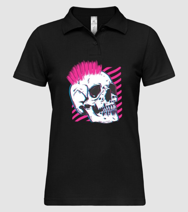 Craniu Punk model negru pe tricou