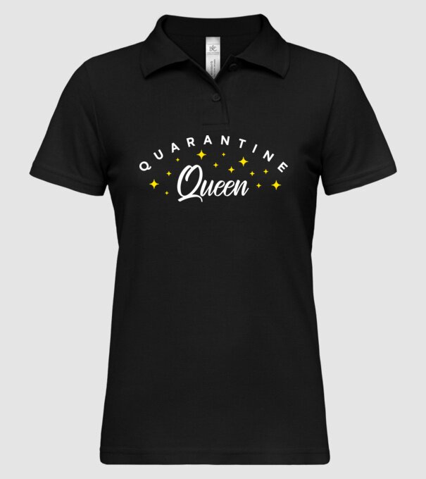 Quarantine queen model negru pe tricou