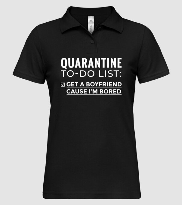Quarantine to do list model negru pe tricou