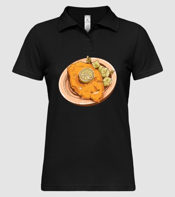 Șnițel vienez Wiener Schnitzel model negru pe tricou