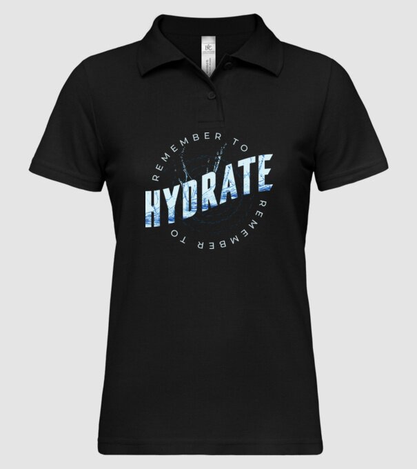 Remember to Hydrate model negru pe tricou