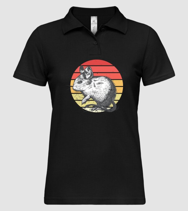 Retro Degu model negru pe tricou