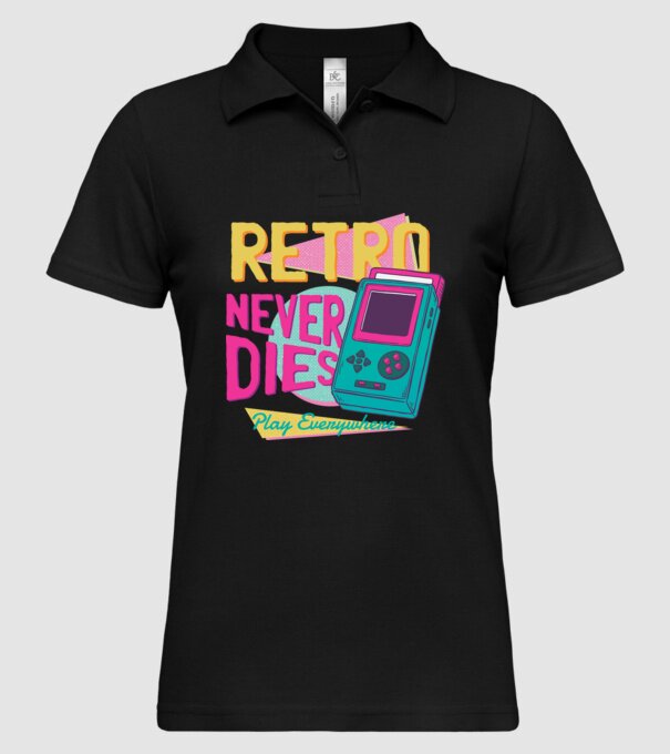 Retro Gameboy model negru pe tricou