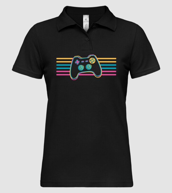Gamer Controler Retro model negru pe tricou