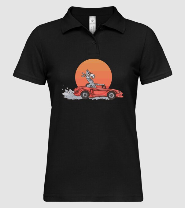 Mașină Retro Llama model negru pe tricou
