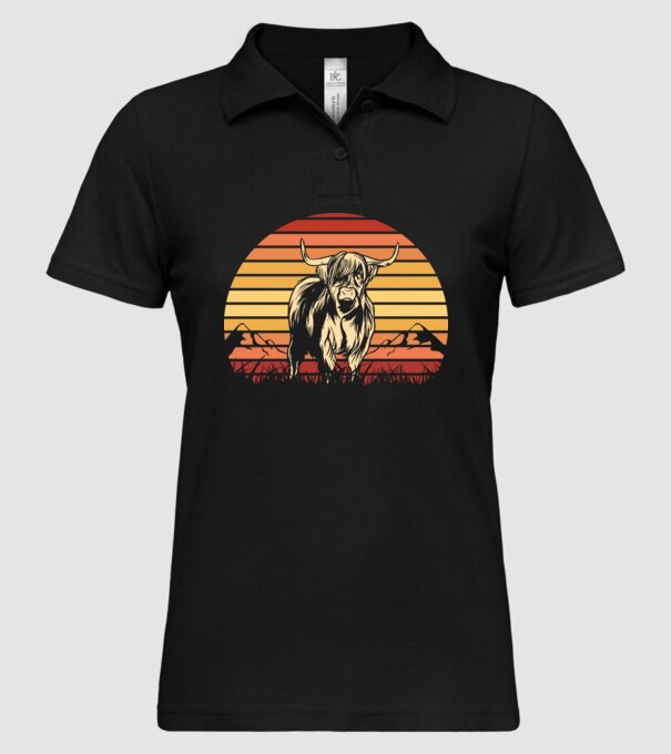 Vită Retro model negru pe tricou