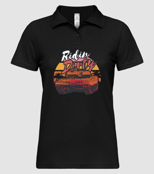 Ridin Dirty tricou cu tanc model negru pe tricou