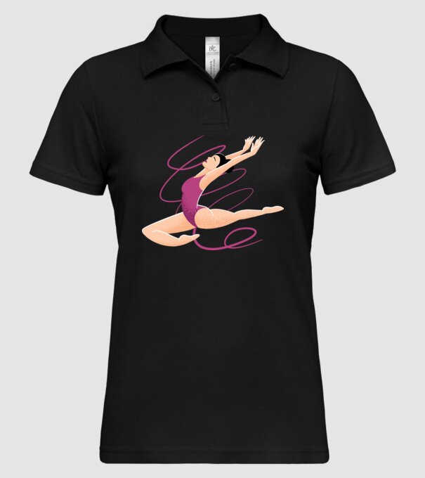 Gimnastică ritmică model negru pe tricou