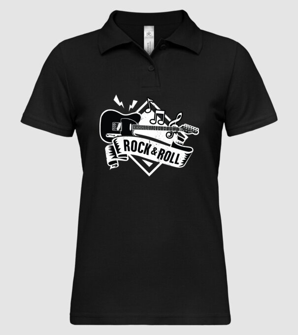 Rock & Roll chitară model negru pe tricou