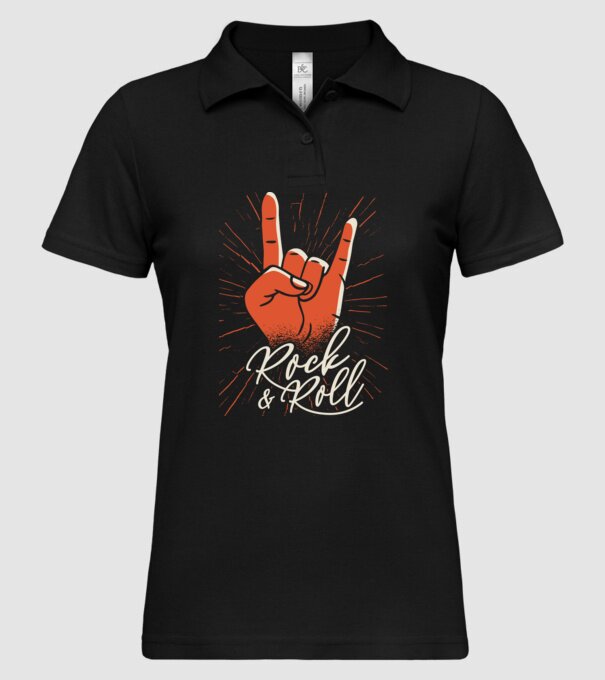 Rock and Roll model negru pe tricou