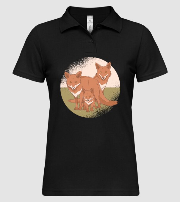 Familie Vulpe model negru pe tricou