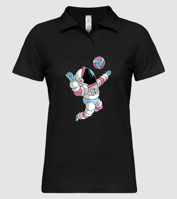 Astronaut voleibalist model negru pe tricou
