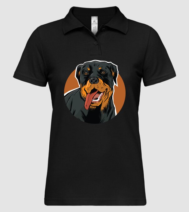 Tricou cu Câine Rottweiler model negru pe tricou