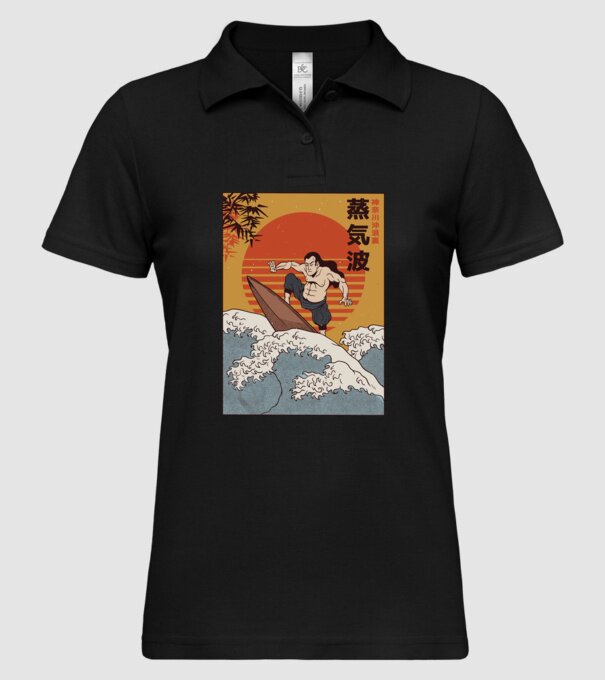 Samurai Surf model negru pe tricou