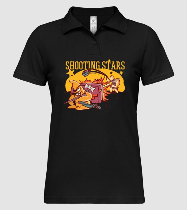 Shooting Stars model negru pe tricou