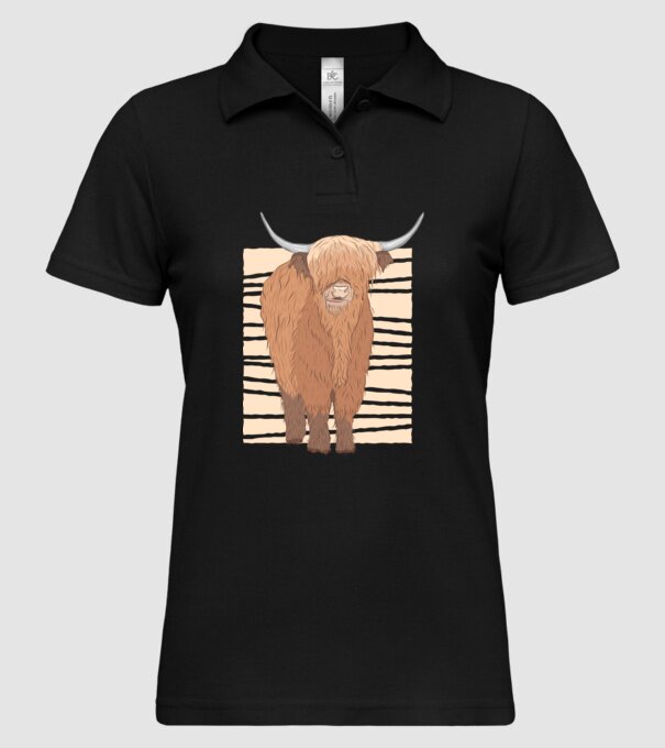 Vită scoțiană model negru pe tricou