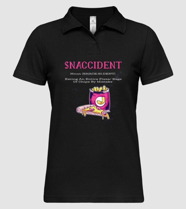 Snaccident model negru pe tricou