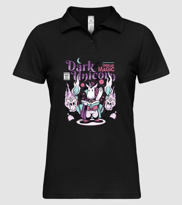Magie neagră Unicorn model negru pe tricou