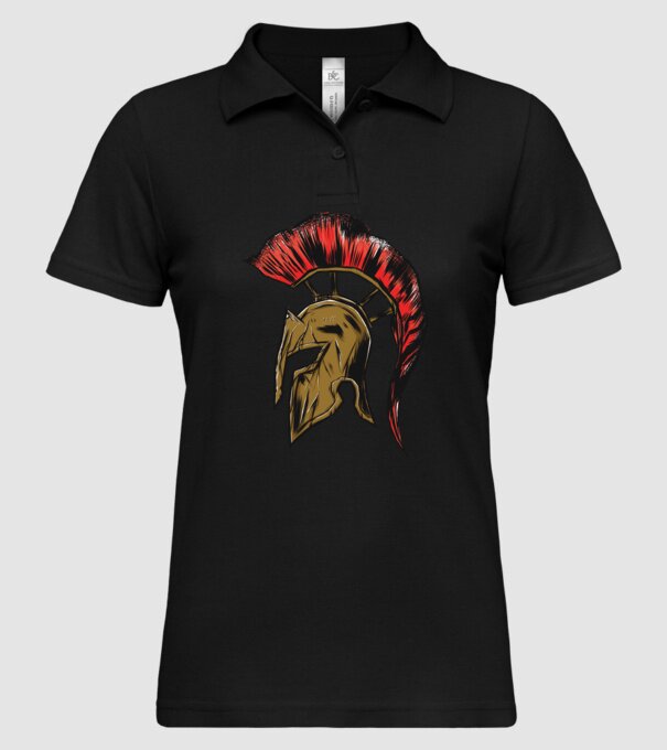 Cască războinic Sparta model negru pe tricou