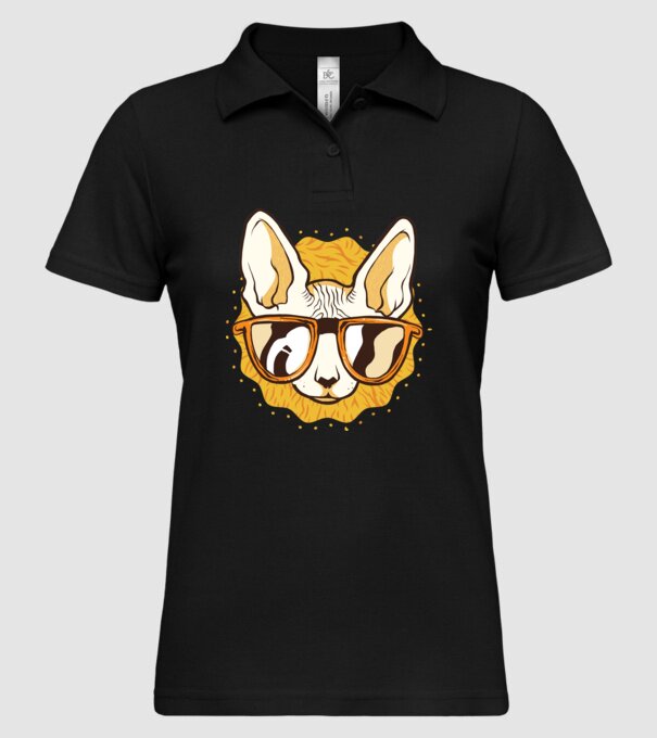 Sphynx Pisică Cool model negru pe tricou