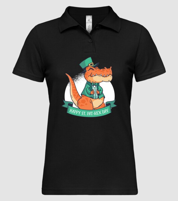 Dinozaur Sfântul Patrick model negru pe tricou
