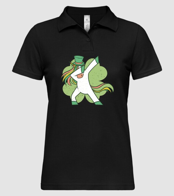 St Patrick Unicorn DAB model negru pe tricou
