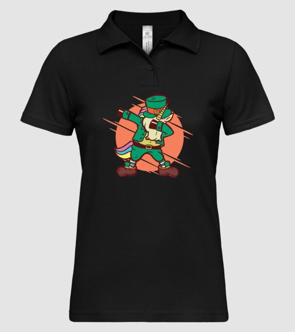 St Patrick Unicorn DAB model negru pe tricou