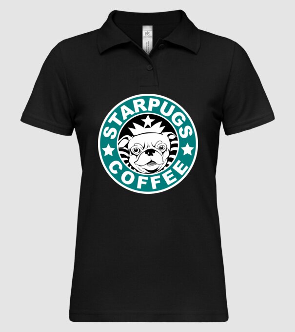 Starpugs Coffee model negru pe tricou