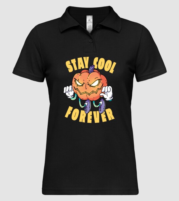 Dovleac de Halloween Stay Cool Forever model negru pe tricou