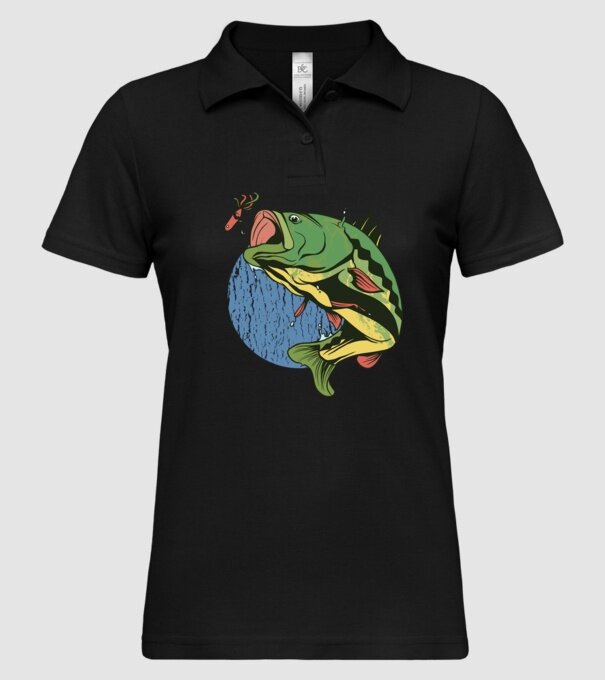 Biban Pescar model negru pe tricou