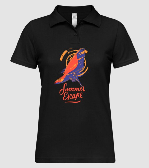 Summer escape Surf model negru pe tricou