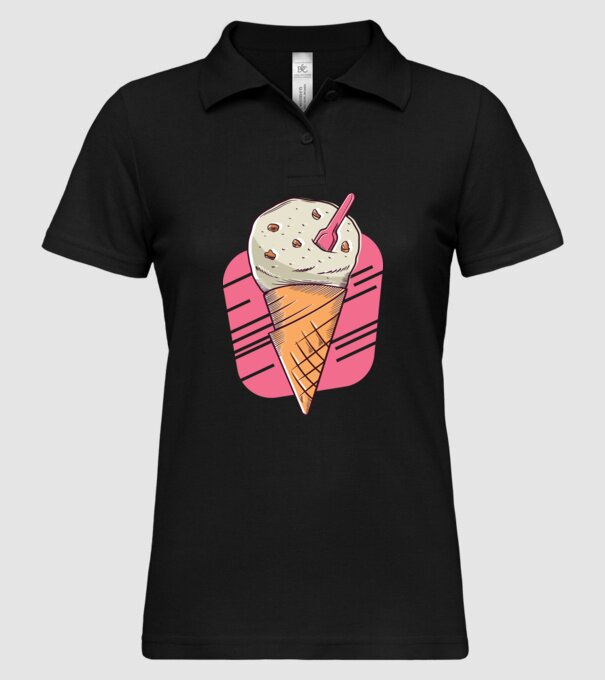 Înghețată cu prăjitură model negru pe tricou