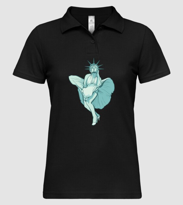 Statuia Libertății rușinos model negru pe tricou