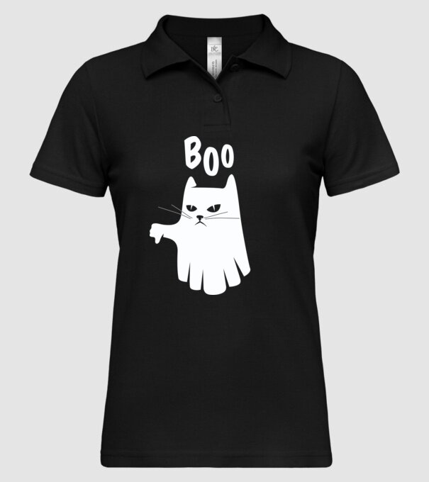 Pisică Fantomă model negru pe tricou