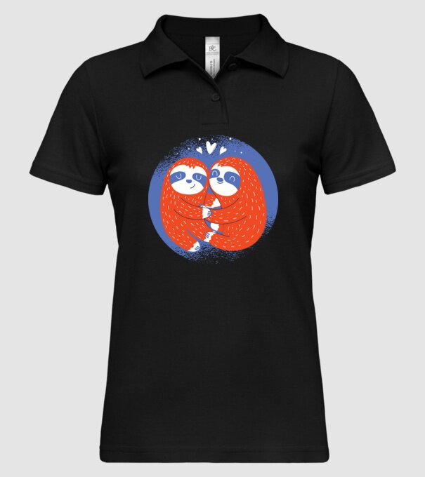 Leneși îndrăgostiți model negru pe tricou