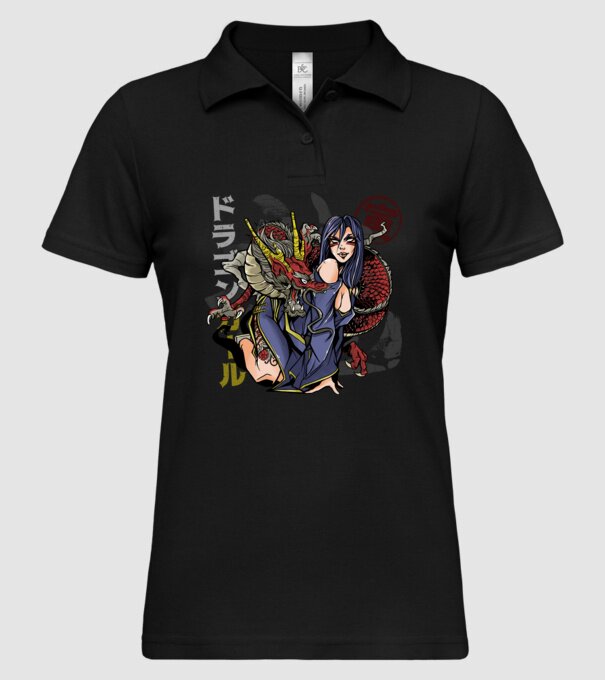 Dragon sexy Anime model negru pe tricou
