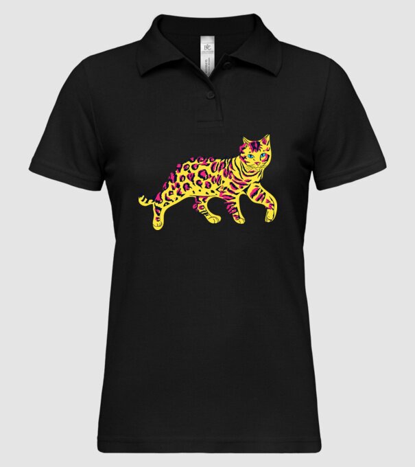 Pisică Abstract colorat model negru pe tricou