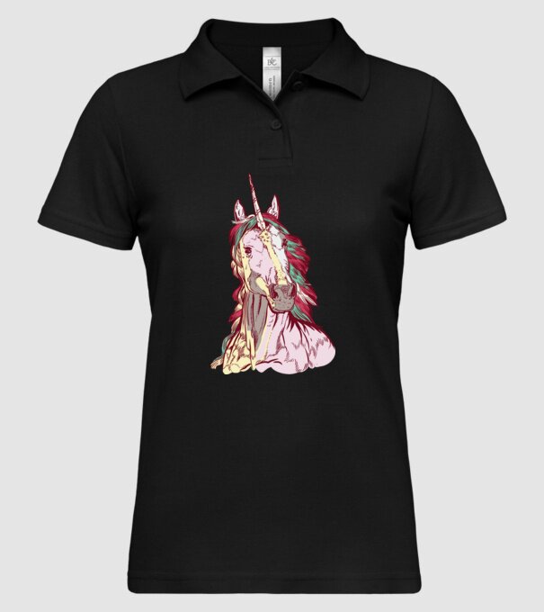 Unicorn colorat model negru pe tricou