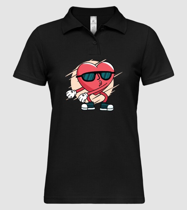 Inimă DAB Floss Heart tricou model negru pe tricou
