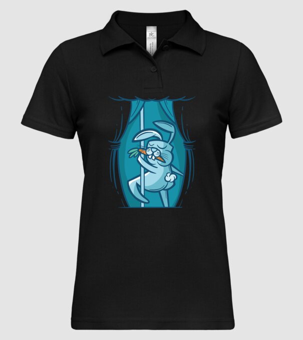 Iepuraș Striptease model negru pe tricou