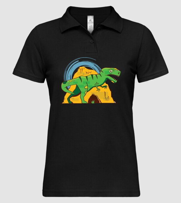 Dinozaur T-rex model negru pe tricou