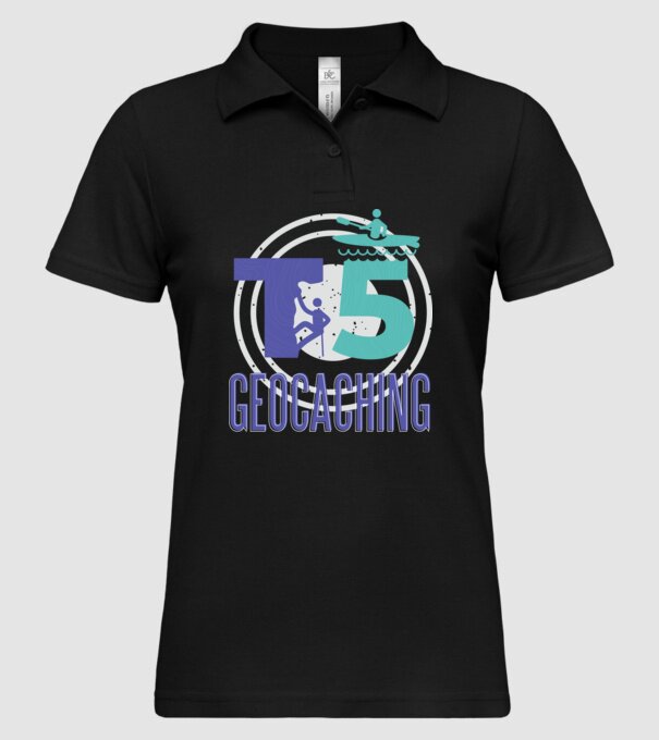 T5 Geocaching model negru pe tricou