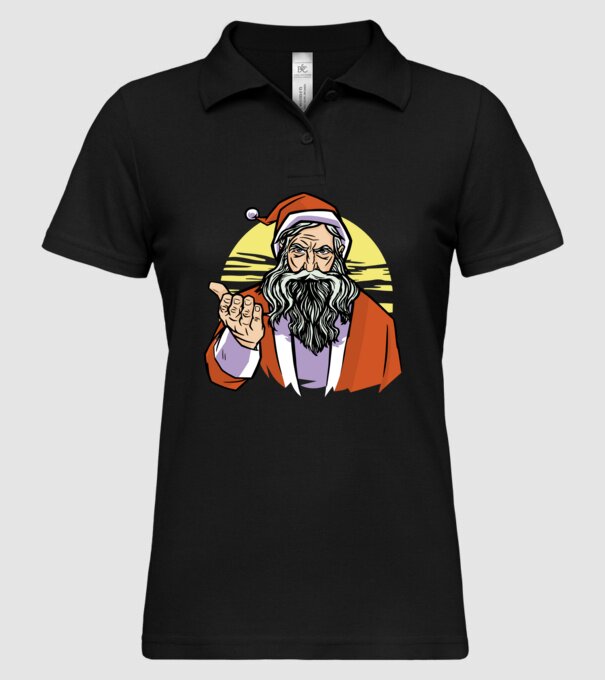 Moș Crăciun model negru pe tricou