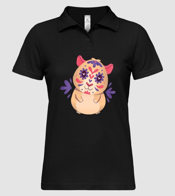 Porcușor de Guineea model negru pe tricou