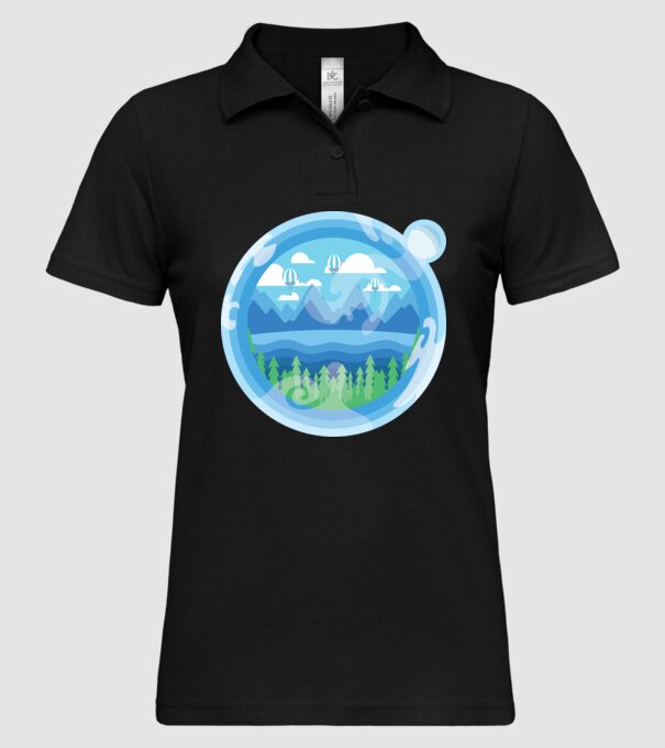 Natură model negru pe tricou