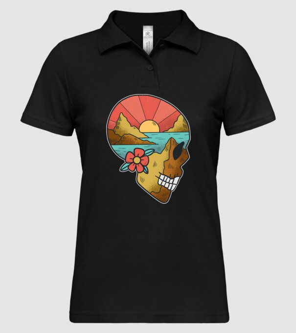 Natură Craniu model negru pe tricou